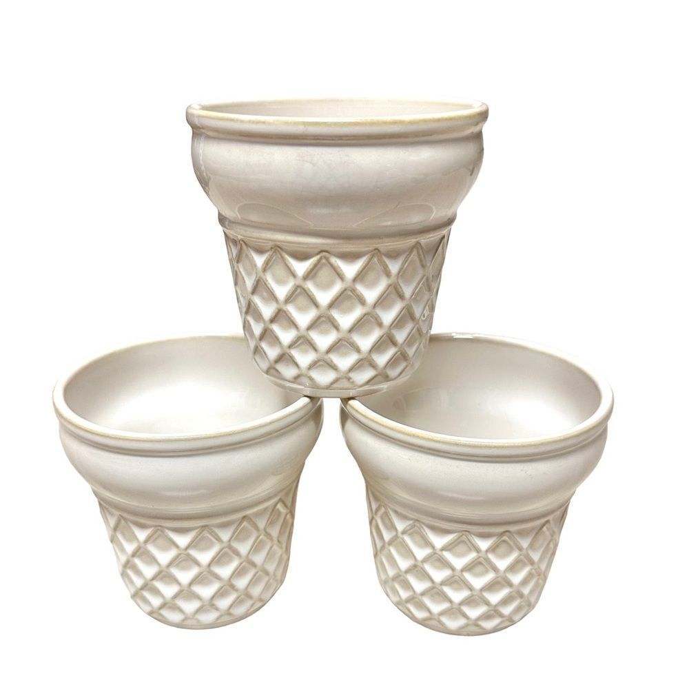 Set of 3 Ice Cream Cone Figural Dessert Cups EUC! 401